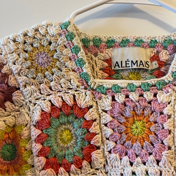 Alemais Cotton Crochet Oversized Top size 8 women’s - Picture 9 of 13